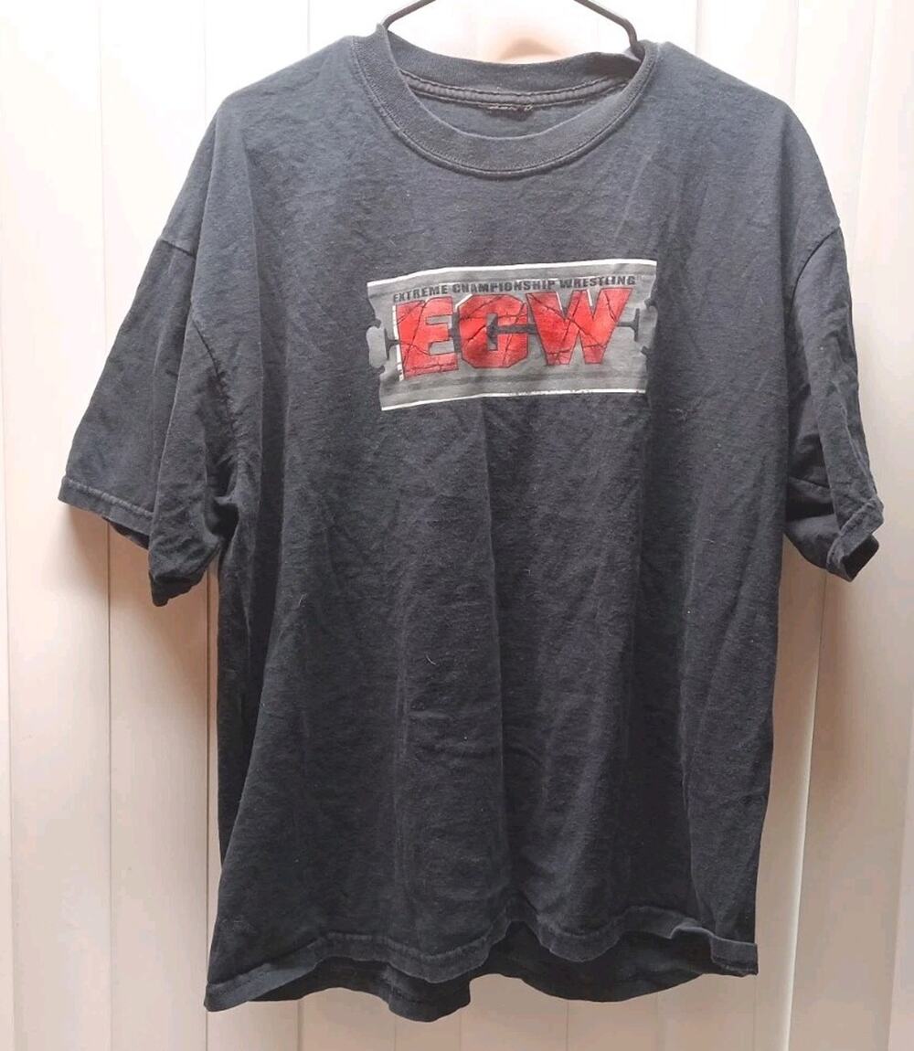 ECW Wrestling Steve & Barry's 100% Cotton Size Xl Vintage Rare Black Red